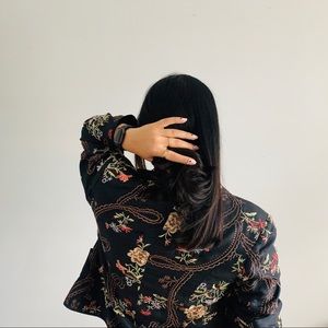 Vintage Keke Collection Embroidered  Silk blazer